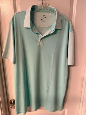 Head Golf Men’s XXL Mint Green Short Sleeve Performance Golf Polo Shirt